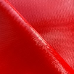 Ткань ПВХ 600 гр/м2 плотная, Красный (Ширина 150см), на отрез  в Каменск-Уральске