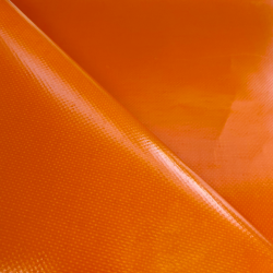 Тентовый материал ПВХ 450 гр/м2, Оранжевый (Ширина 160см), на отрез  в Каменск-Уральске, 450 г/м2, 699 руб