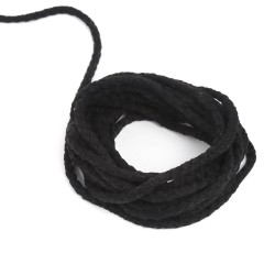 Шнур для одежды тип 2,  Чёрный (плетено-вязаный/полиэфир)  в Каменск-Уральске